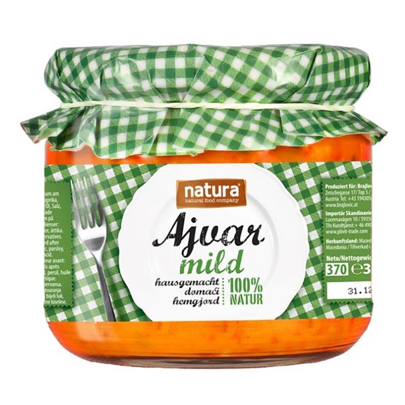 Natura - Ajvar Mild / Würzpaste mit Paprika und Auberginen 350g